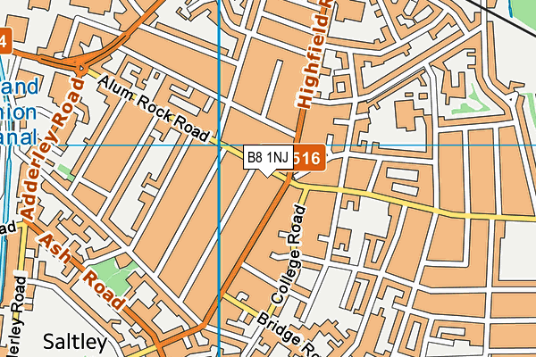 B8 1NJ map - OS VectorMap District (Ordnance Survey)