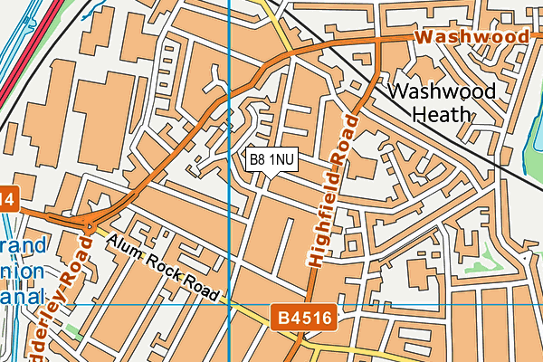 B8 1NU map - OS VectorMap District (Ordnance Survey)