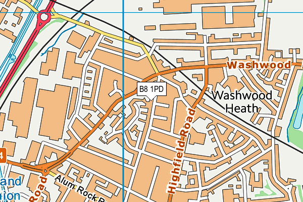 B8 1PD map - OS VectorMap District (Ordnance Survey)