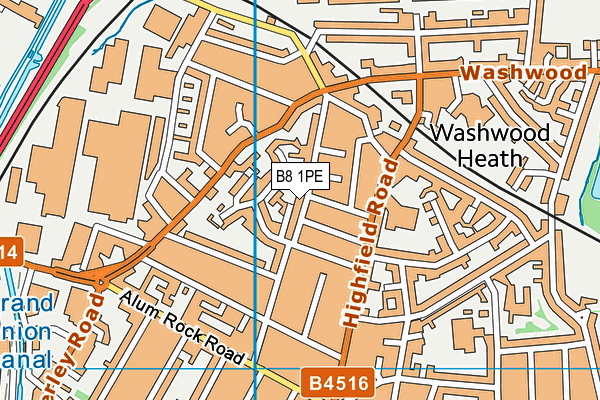 B8 1PE map - OS VectorMap District (Ordnance Survey)