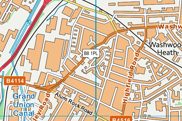 B8 1PL map - OS VectorMap District (Ordnance Survey)