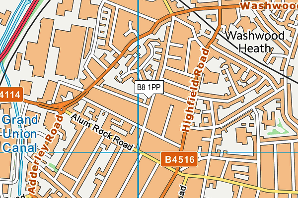 B8 1PP map - OS VectorMap District (Ordnance Survey)