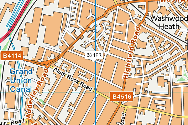 B8 1PR map - OS VectorMap District (Ordnance Survey)