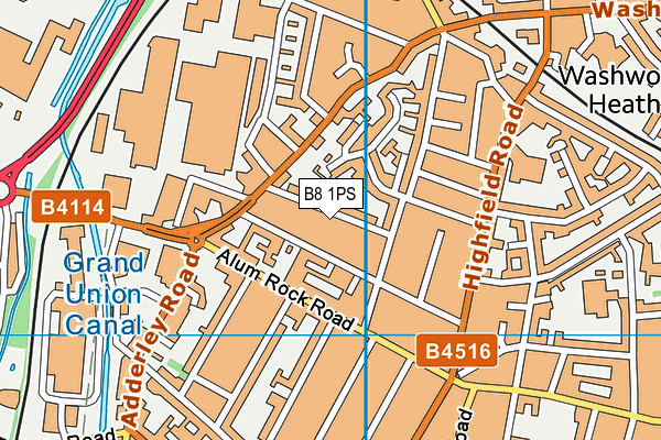 B8 1PS map - OS VectorMap District (Ordnance Survey)