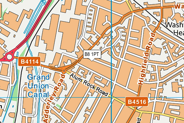 B8 1PT map - OS VectorMap District (Ordnance Survey)