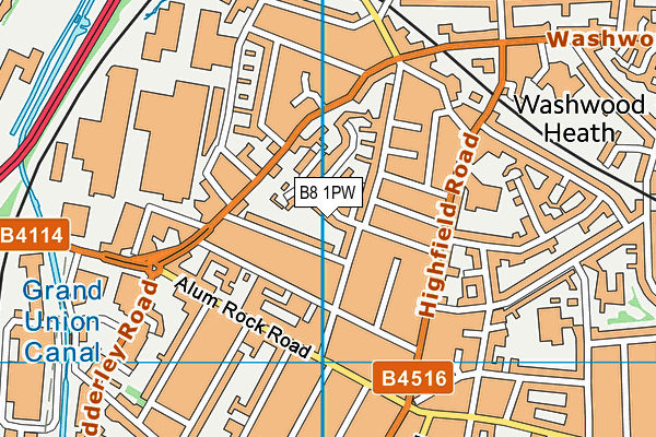 B8 1PW map - OS VectorMap District (Ordnance Survey)