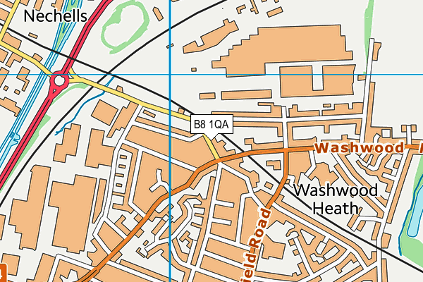 B8 1QA map - OS VectorMap District (Ordnance Survey)