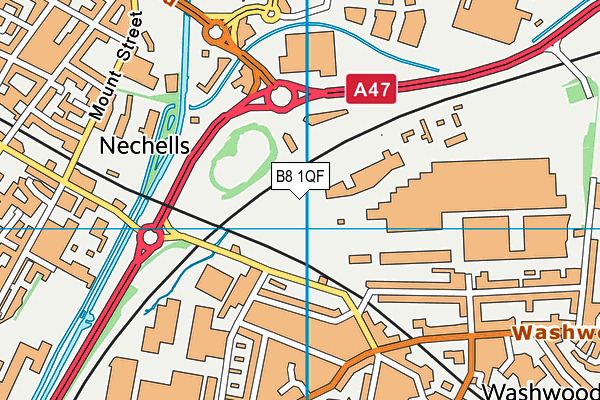 B8 1QF map - OS VectorMap District (Ordnance Survey)