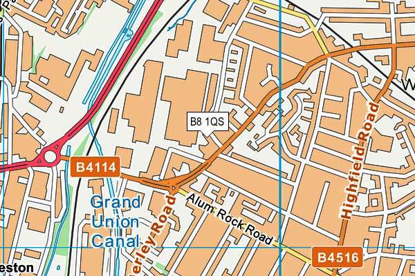 B8 1QS map - OS VectorMap District (Ordnance Survey)