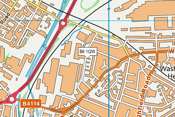 B8 1QW map - OS VectorMap District (Ordnance Survey)