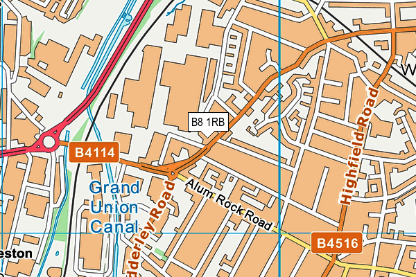 B8 1RB map - OS VectorMap District (Ordnance Survey)