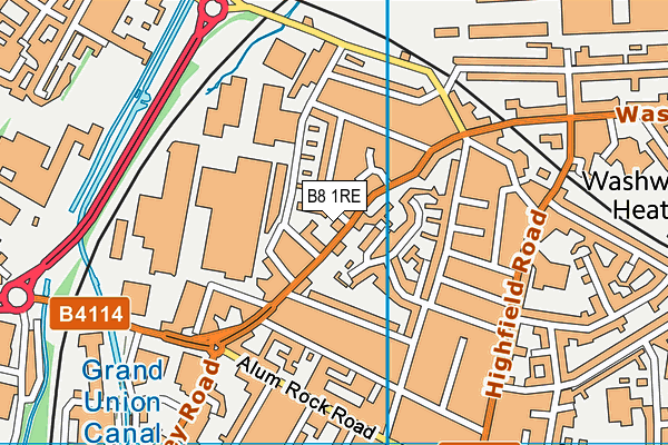 B8 1RE map - OS VectorMap District (Ordnance Survey)