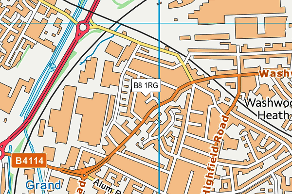 B8 1RG map - OS VectorMap District (Ordnance Survey)