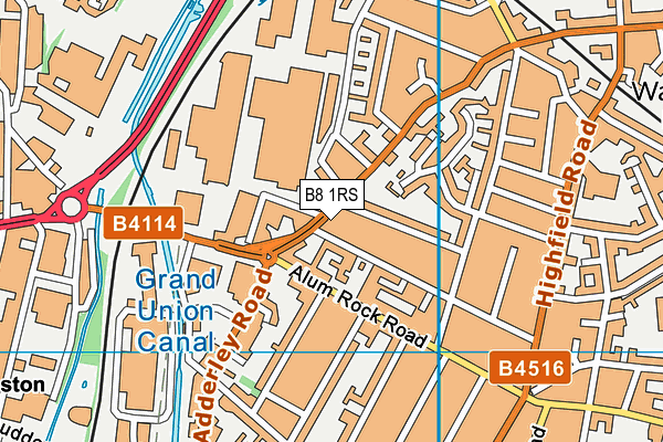 B8 1RS map - OS VectorMap District (Ordnance Survey)