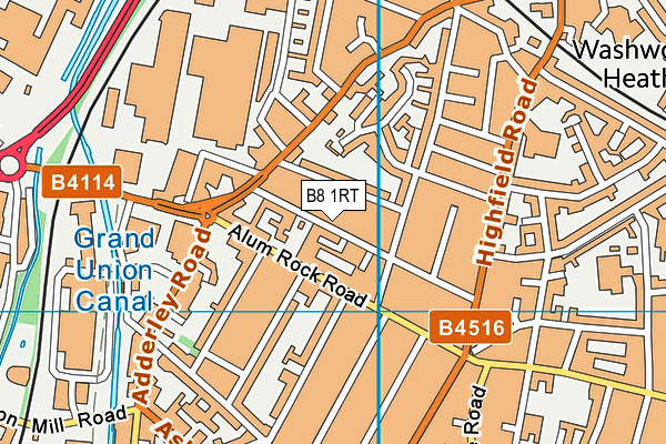 B8 1RT map - OS VectorMap District (Ordnance Survey)