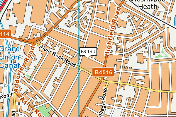 B8 1RU map - OS VectorMap District (Ordnance Survey)