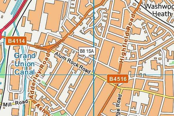 B8 1SA map - OS VectorMap District (Ordnance Survey)