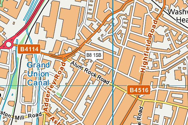 B8 1SB map - OS VectorMap District (Ordnance Survey)