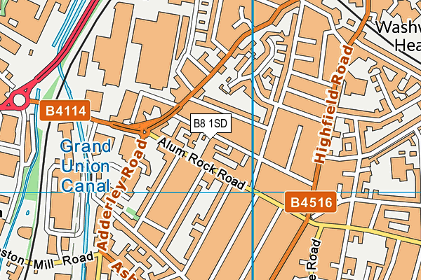 B8 1SD map - OS VectorMap District (Ordnance Survey)