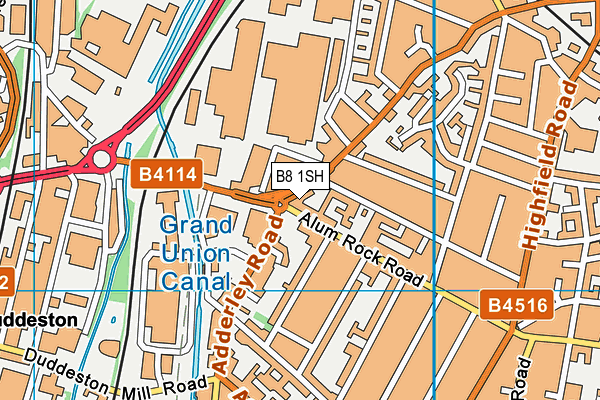 B8 1SH map - OS VectorMap District (Ordnance Survey)