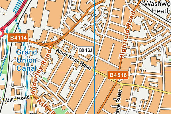 B8 1SJ map - OS VectorMap District (Ordnance Survey)