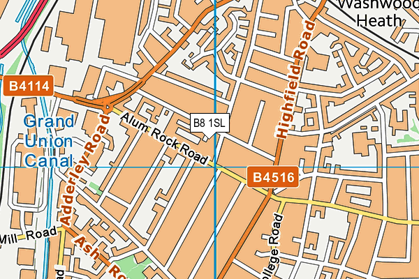 B8 1SL map - OS VectorMap District (Ordnance Survey)