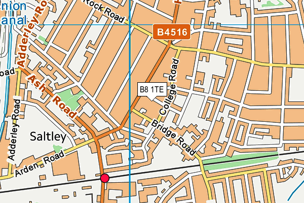 B8 1TE map - OS VectorMap District (Ordnance Survey)