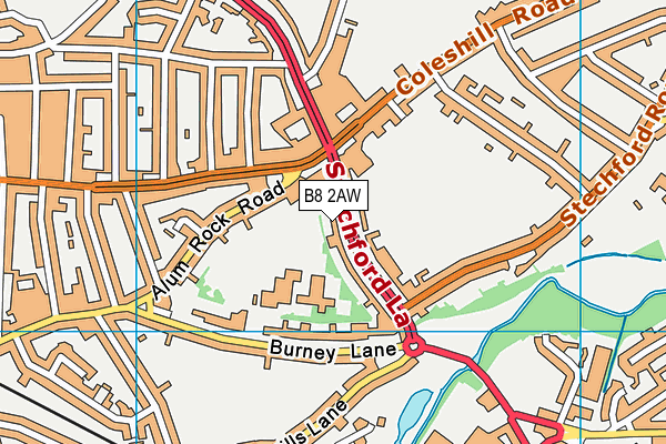 B8 2AW map - OS VectorMap District (Ordnance Survey)