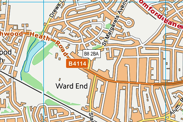 B8 2BA map - OS VectorMap District (Ordnance Survey)