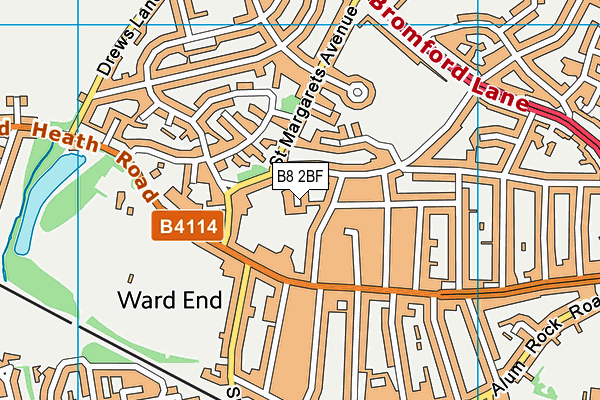 B8 2BF map - OS VectorMap District (Ordnance Survey)