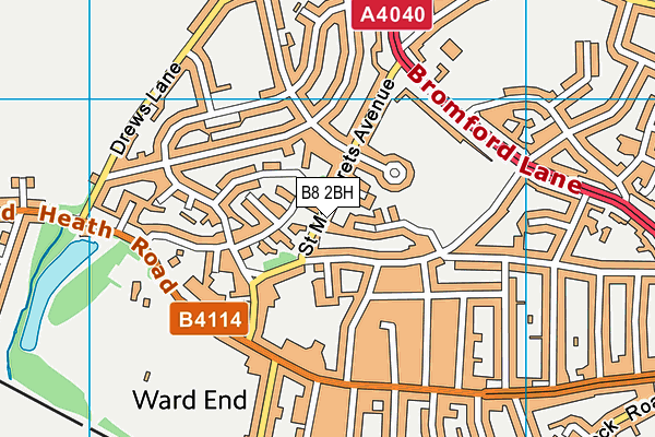 B8 2BH map - OS VectorMap District (Ordnance Survey)