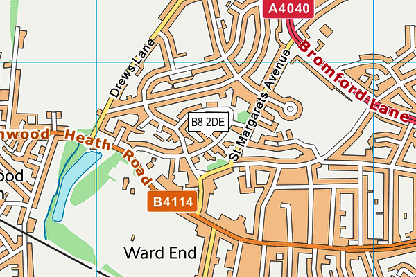 B8 2DE map - OS VectorMap District (Ordnance Survey)