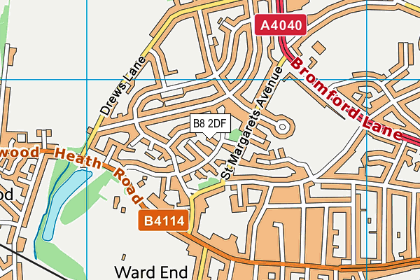 B8 2DF map - OS VectorMap District (Ordnance Survey)