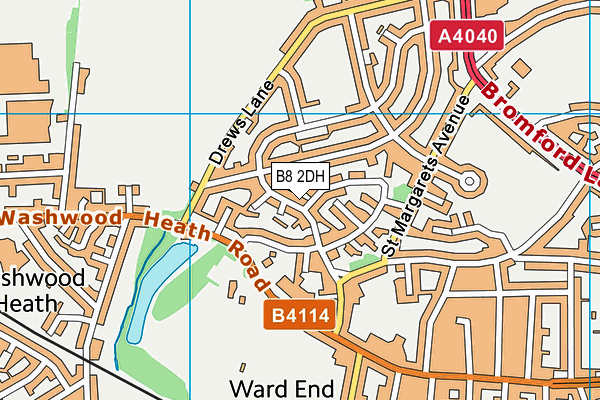 B8 2DH map - OS VectorMap District (Ordnance Survey)