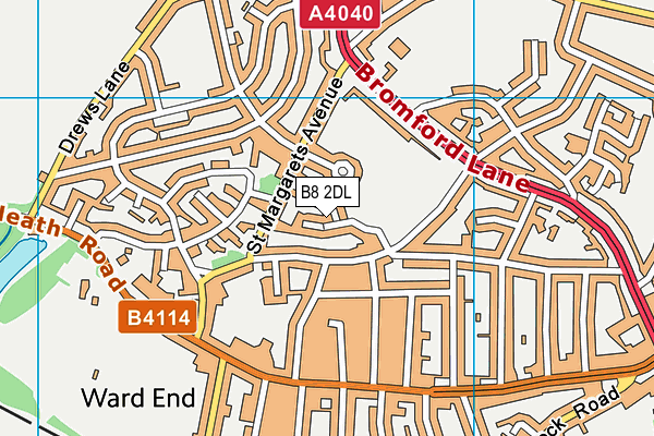 B8 2DL map - OS VectorMap District (Ordnance Survey)