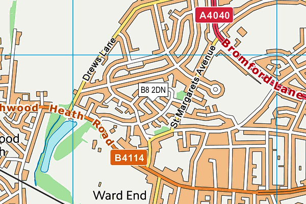 B8 2DN map - OS VectorMap District (Ordnance Survey)