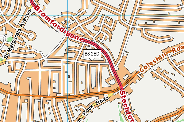 B8 2ED map - OS VectorMap District (Ordnance Survey)