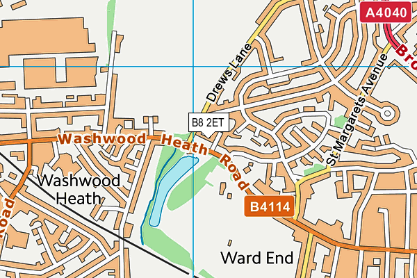 B8 2ET map - OS VectorMap District (Ordnance Survey)