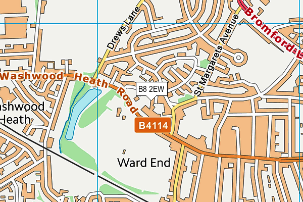 B8 2EW map - OS VectorMap District (Ordnance Survey)