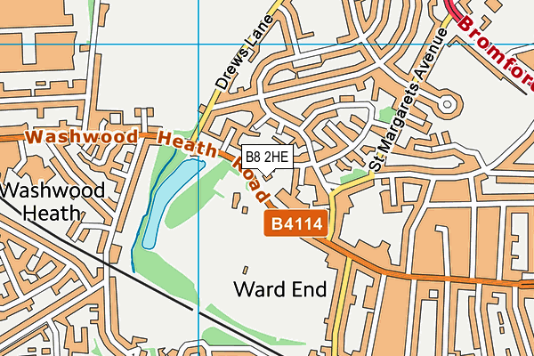B8 2HE map - OS VectorMap District (Ordnance Survey)