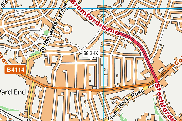 B8 2HX map - OS VectorMap District (Ordnance Survey)