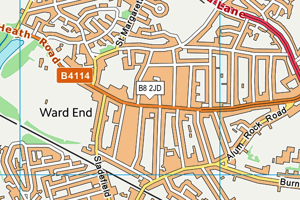 B8 2JD map - OS VectorMap District (Ordnance Survey)