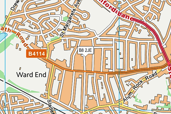 B8 2JE map - OS VectorMap District (Ordnance Survey)