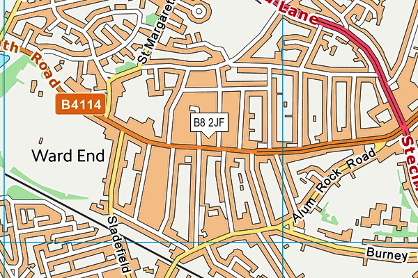 B8 2JF map - OS VectorMap District (Ordnance Survey)