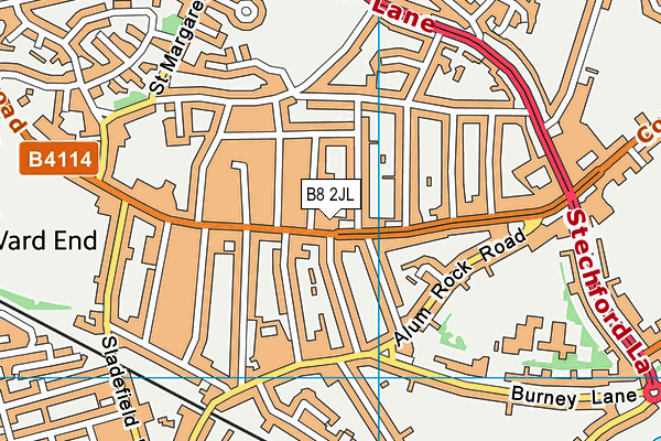 B8 2JL map - OS VectorMap District (Ordnance Survey)