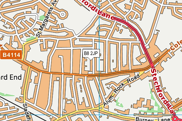 B8 2JP map - OS VectorMap District (Ordnance Survey)