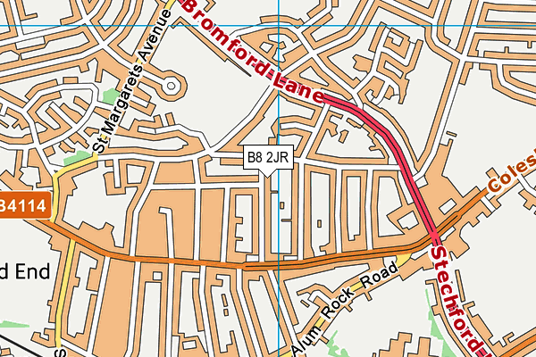 B8 2JR map - OS VectorMap District (Ordnance Survey)