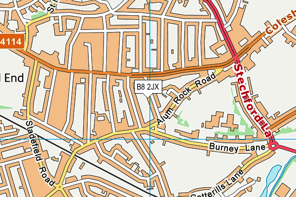 B8 2JX map - OS VectorMap District (Ordnance Survey)