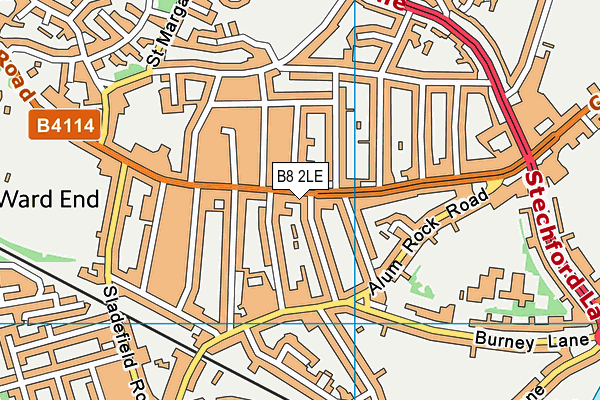 B8 2LE map - OS VectorMap District (Ordnance Survey)