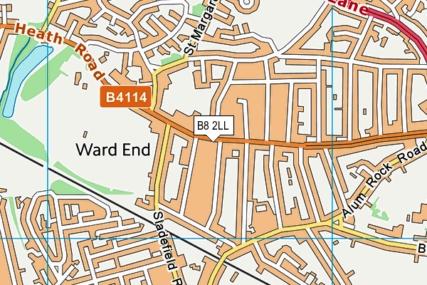 B8 2LL map - OS VectorMap District (Ordnance Survey)